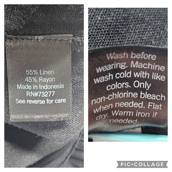 Simply Vera Vera Wang Tie Front Black Linen Blend Jumpsuit NWT Size XL Petite - Picture 11 of 11